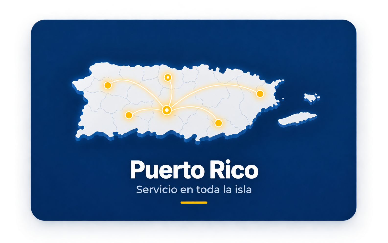 Mapa de Puerto Rico con cobertura de servicio en toda la isla