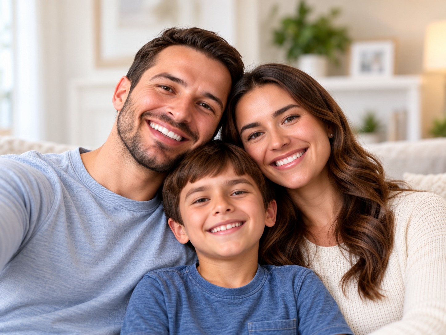 Familia satisfecha con el servicio
